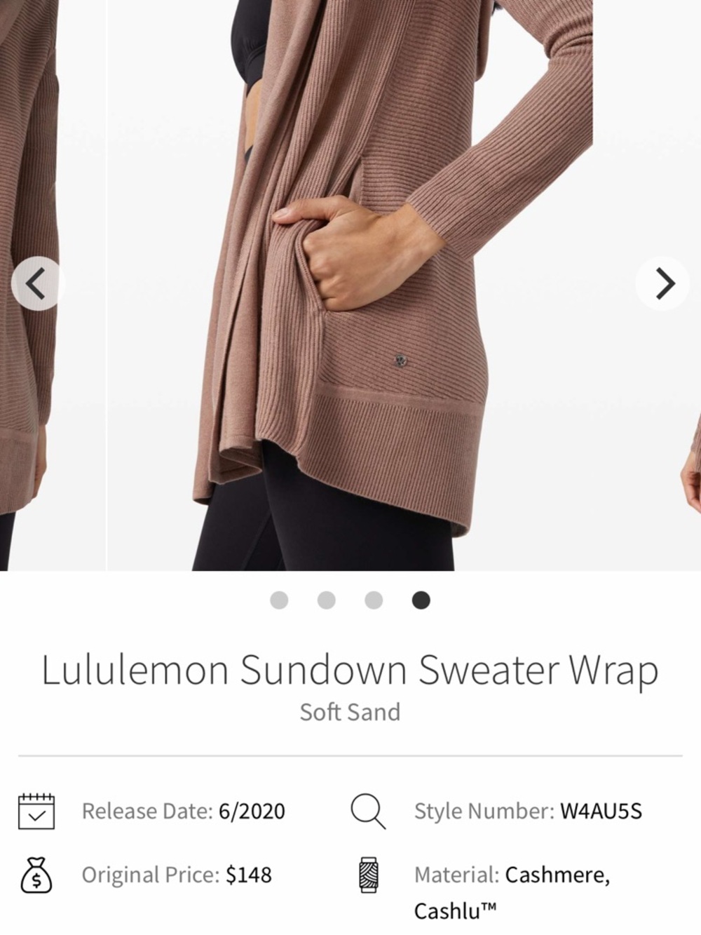 lululemon athletica Sweater Wrap Cardigan - Soft Sand Brown